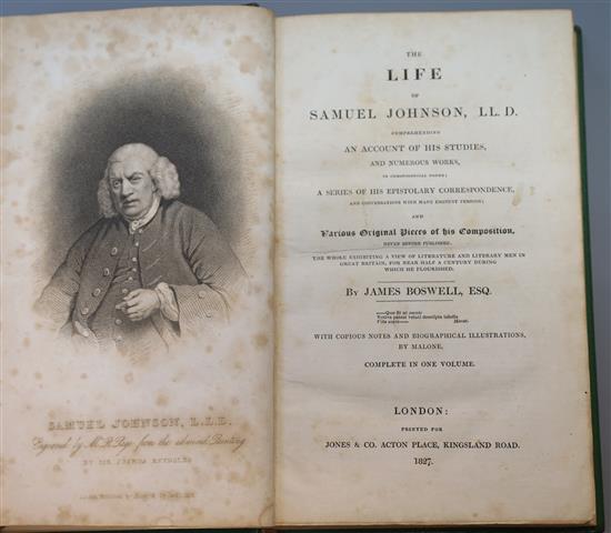 Boswell, James - The Life of Samuel Johnson, 8vo, rebound green pigskin by Best & Co, later fly leaves with